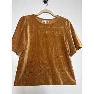 madewell texture and thread burnt Orange/gold Blouse Top Size XS